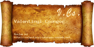 Valentinyi Csongor névjegykártya